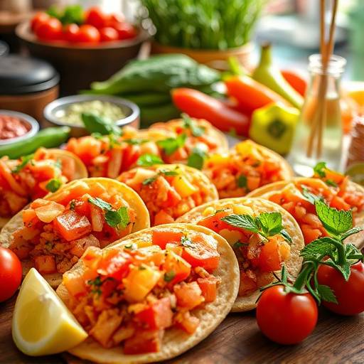 Ingredientes frescos y coloridos para preparar tapas espa&ntilde;olas.